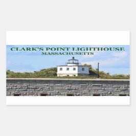 Clark Point Lighthouse, Massachusetts Stickers Rektangulärt Klistermärke