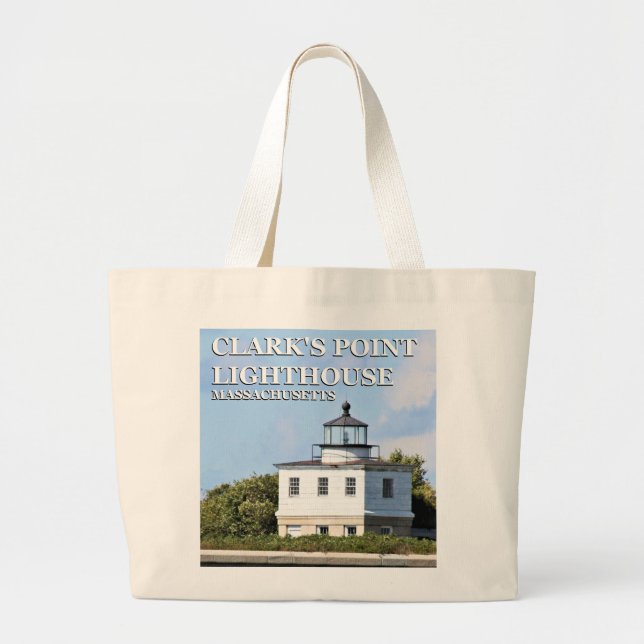 Clark Point Lighthouse, Massachusetts Tote Bag Jumbo Tygkasse (Framsidan)