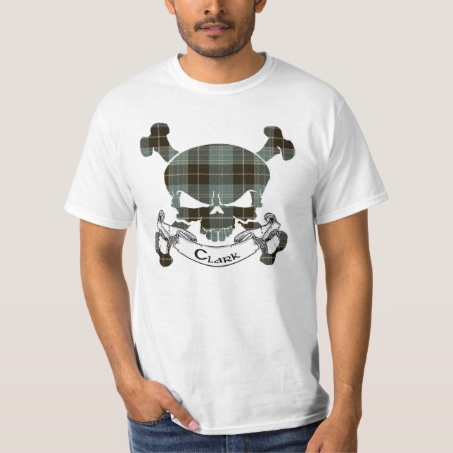 Clark Tartan Skull T Shirt (Framsida)