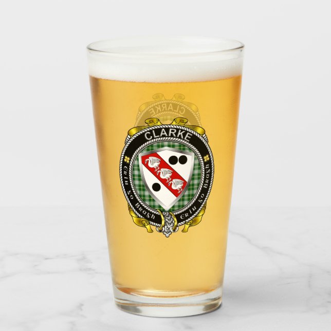 Clarke Irish Beer Glass Glaskopp (Framsida fylld)