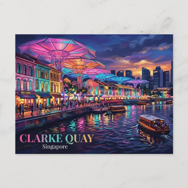 Clarke Quay Singapore Vykort (Framsida)