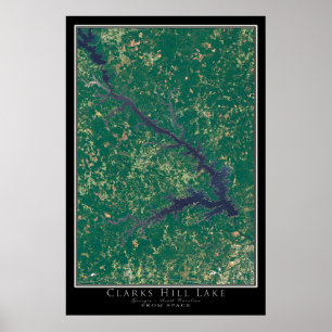 Clarks Backe Sjö Sjö Georgia Satellite Karta Poste Poster