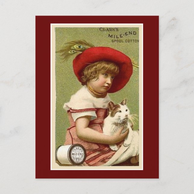 Clarks Child med Cat Vykort (Framsida)