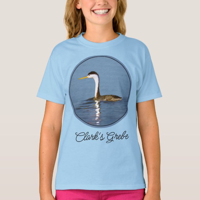 Clark's Grebe Painting - Original Bird Art T-Shirt (Framsida)