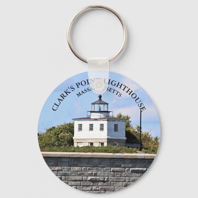 Clarks Point Lighthouse Massachusetts Nyckelring (Framsida)