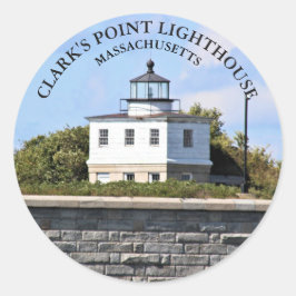 Clarks Point Lighthouse Massachusetts Stickers Runt Klistermärke