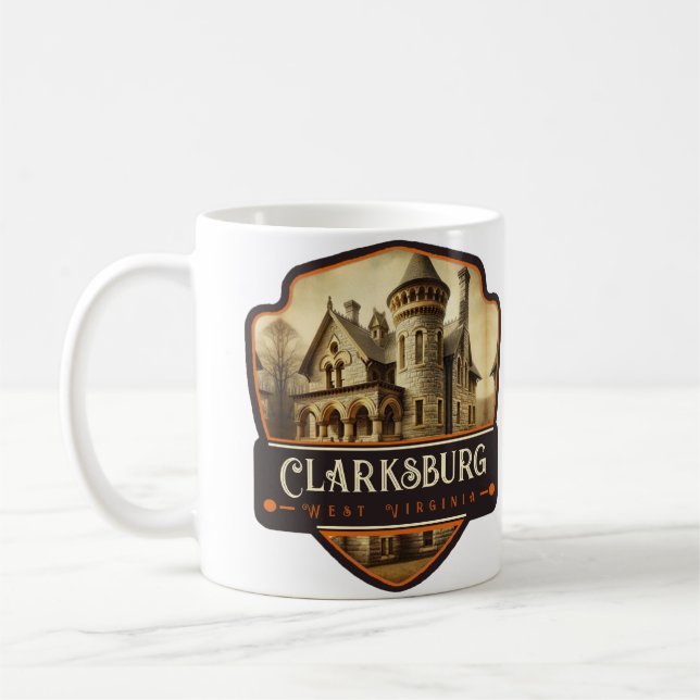 Clarksburg, West Virginia | Vintage Kaffemugg (Vänster)