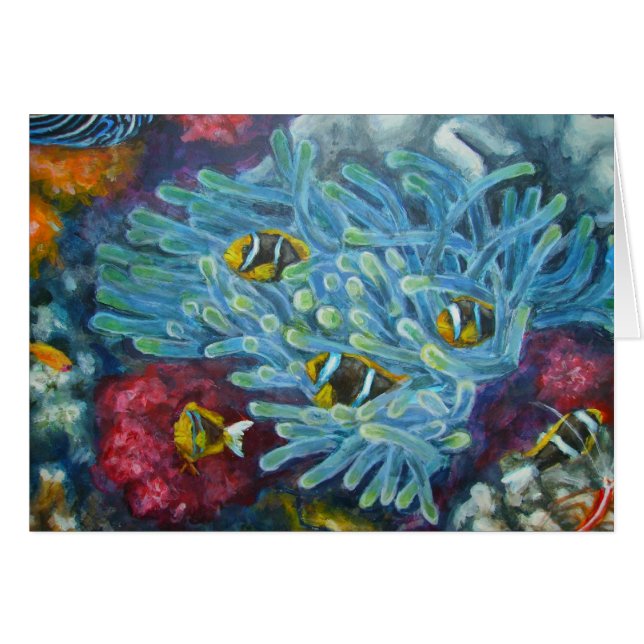 clarksclownfish med anemonen OBS kort (Framsidan Horizontal)