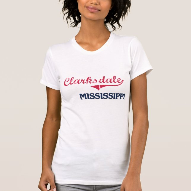 Clarksdale Mississippi stadsklassiker T-shirt (Framsida)