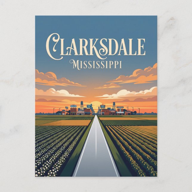 Clarksdale Mississippi Vykort (Framsida)