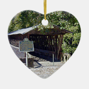 Clarkson Covered Bridge Alabama Julgransprydnad Keramik