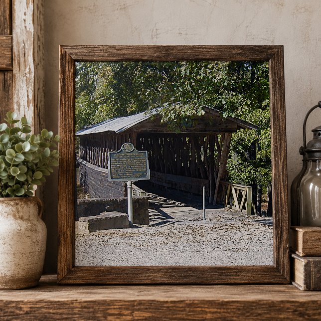 Clarkson Covered Bridge Alabama  Kakelplatta (Clarkson Covered Bridge Alabama Ceramic Tile)