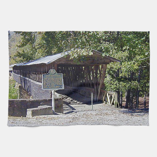 Clarkson Covered Bridge Alabama Kökshandduk (Horisontell)