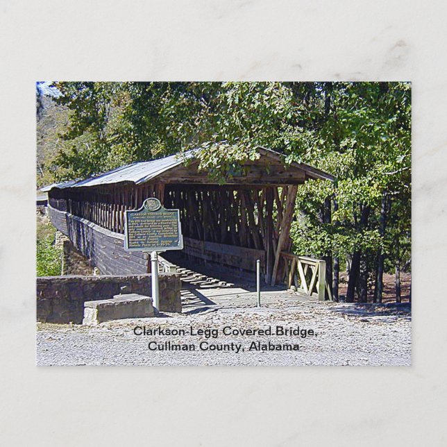 Clarkson Covered Bridge Alabama Vykort (Framsida)