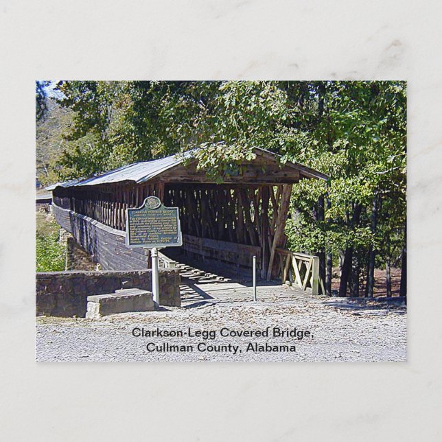 Clarkson Covered Bridge Alabama Vykort (Framsida)