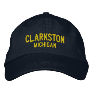 Clarkston Michigan Embroized Baseball Hat Broderad Keps