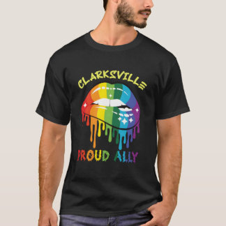 Clarksville Stolt Allierad Lgbtq Pride Oss T Shirt