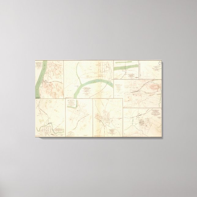 Clarksville, Tenn, Dalton, Ga Canvastryck (Framsida)