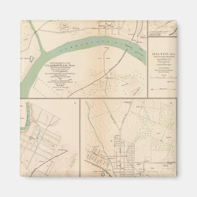 Clarksville, Tenn, Dalton, Ga Magnet (Framsidan)