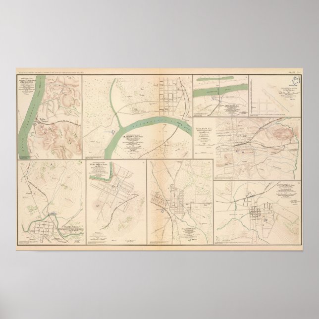 Clarksville, Tenn, Dalton, Ga Poster (Framsidan)