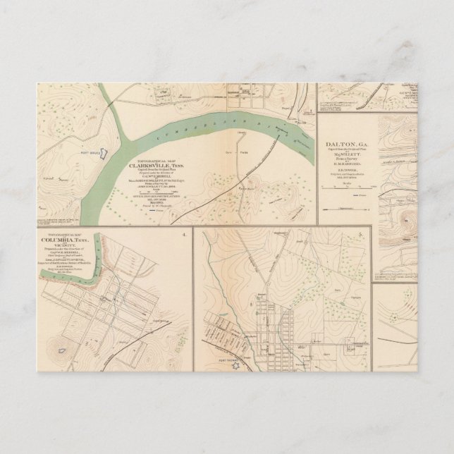 Clarksville, Tenn, Dalton, Ga Vykort (Framsida)