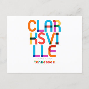 Clarksville Tennessee Mid Century, Pop Art Vykort