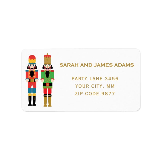 CLASIC CHRISTMAS NUTCRACKER ADRESS STICKER ADRESSETIKETT (Framsidan)