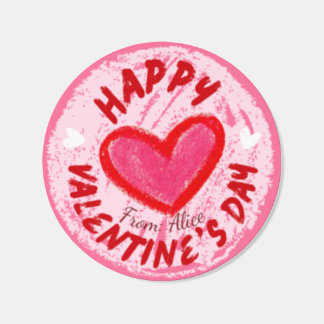  Clásica de San Valentín trazos tiza Runt Klistermärke