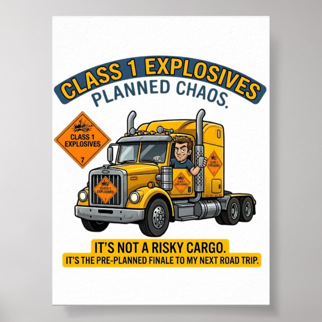 Class 1 Explosives Trucker  | ADR digital download Poster (Framsidan)