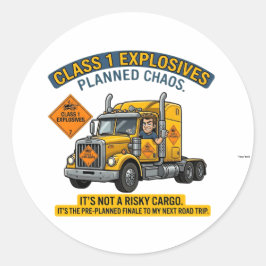 Class 1 Explosives Trucker Gift | Funny ADR Hazard Runt Klistermärke