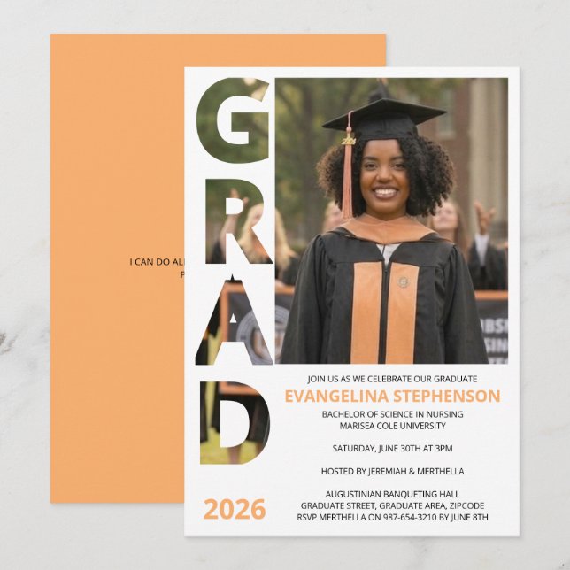 Class 2026 RN Nursing Graduate Party Invitation (Fram/baksida)