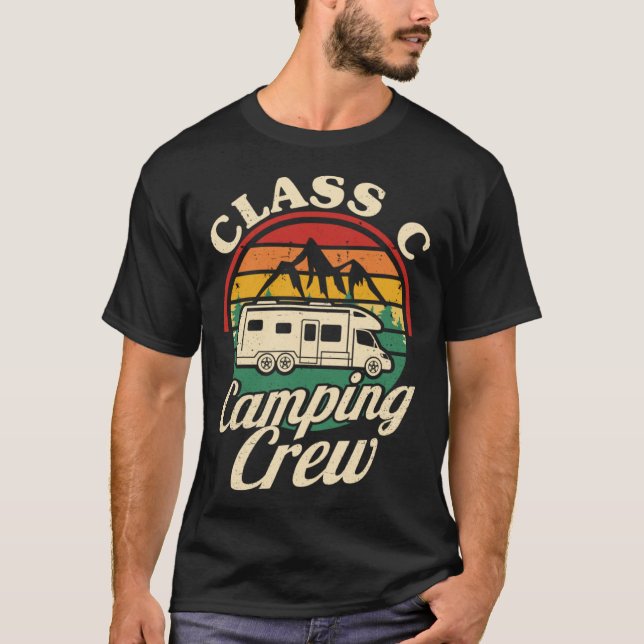 Class C Camping Crew RV Camper Men Women Matching  T Shirt (Framsida)