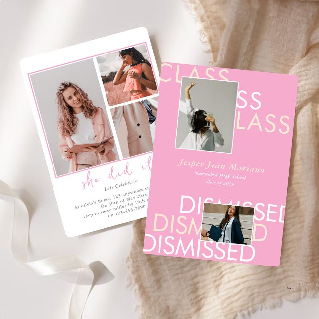 Class Dismissed 2026 Photo Minimal Graduation  Inbjudningar (Skapare uppladdad)