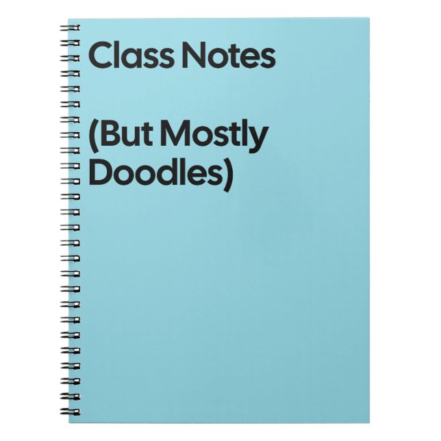 Class Notes Doodles Notebook Anteckningsbok (Framsidan)