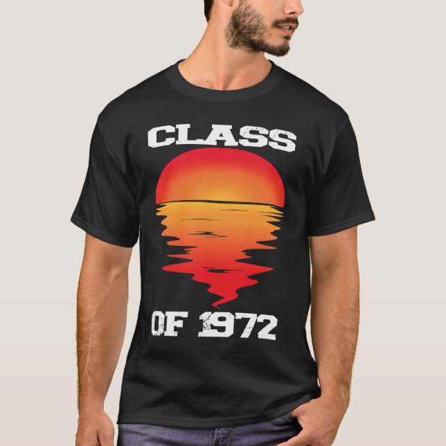 CLASS OF 1972  HIGH SCHOOL Retro Sunset 50th Reuni T Shirt (Framsida)