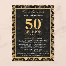 Class of 1976 50th Reunion Invitation Art Deco Vykort