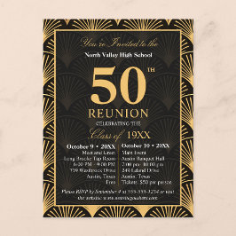 Class of 1976 50th Reunion Invitation Art Deco Vykort