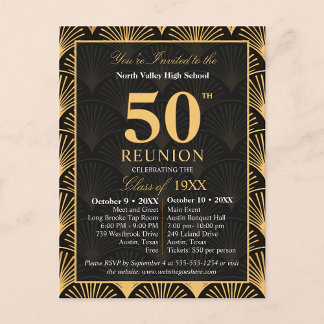 Class of 1976 50th Reunion Invitation Art Deco Vykort