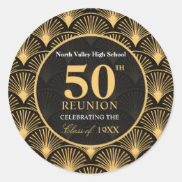 Class of 1976 50th Reunion Round Favor Stickers Runt Klistermärke