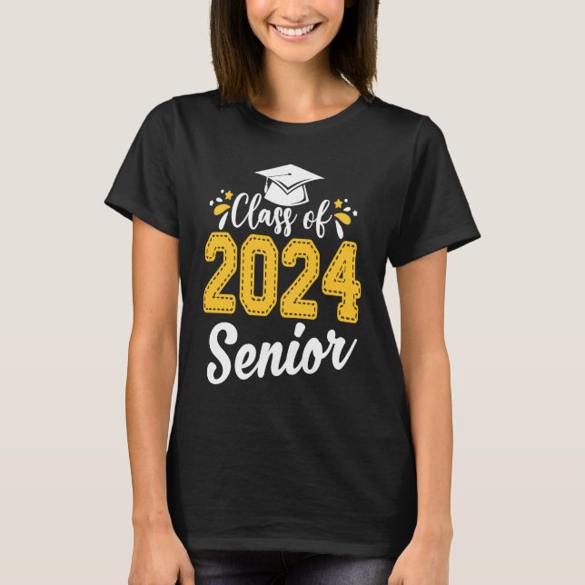 Class Of 2024 24 Senior Graduate Funny Graduation  T Shirt (Framsida)