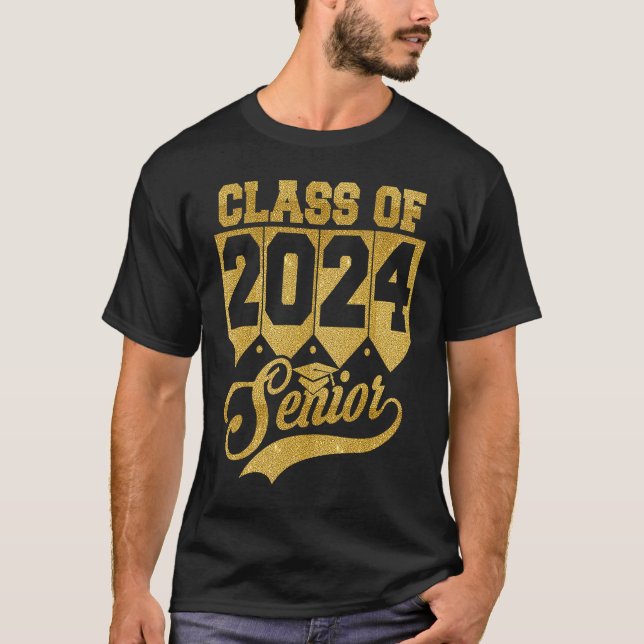 Class Of 2024 Senior 2024 Grad Graduate 24 Graduat T Shirt (Framsida)