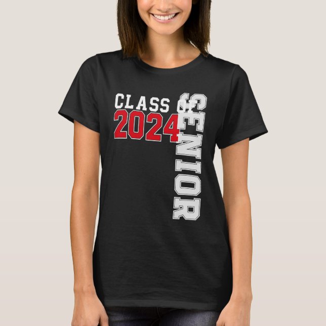 Class of 2024 Senior 24 High School Graduation 1 T Shirt (Framsida)
