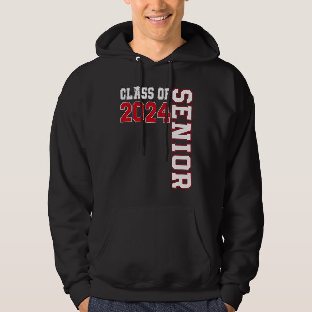 Class of 2024 Senior 24 High School Graduation Par Hoodie (Framsida)