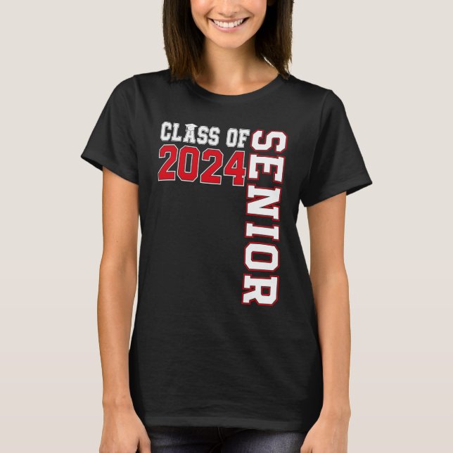 Class of 2024 Senior 24 High School Graduation Par T Shirt (Framsida)