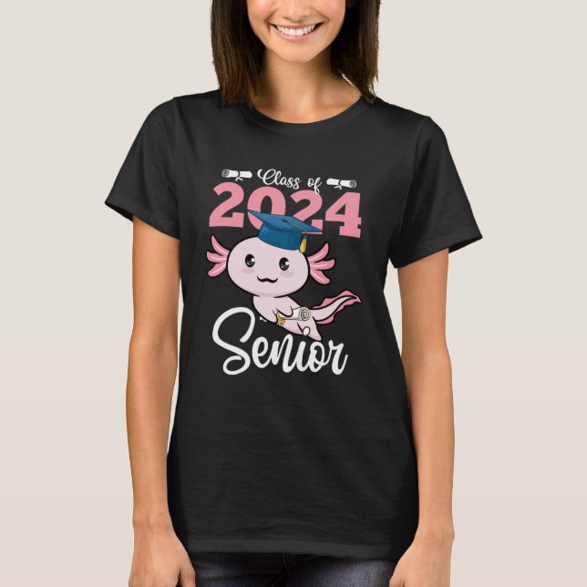 Class of 2024 Senior Axolotl Graduation First Day  T Shirt (Framsida)