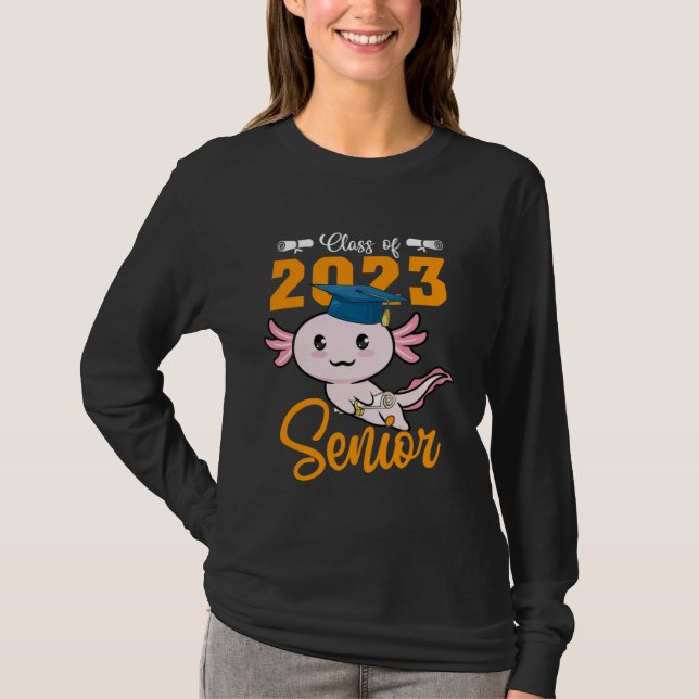 Class of 2024 Senior Axolotl Graduation First Day  T Shirt (Framsida)