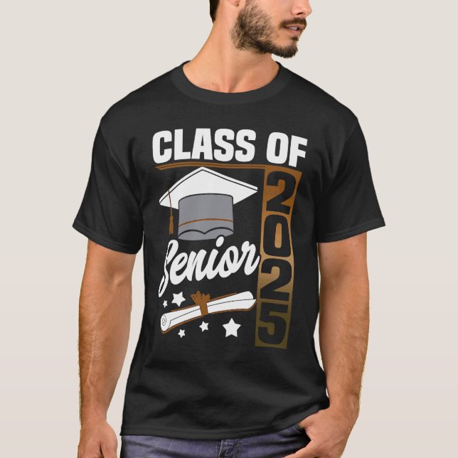 Class of 2025 Senior 25 Grad Graduation Women Men T Shirt (Framsida)