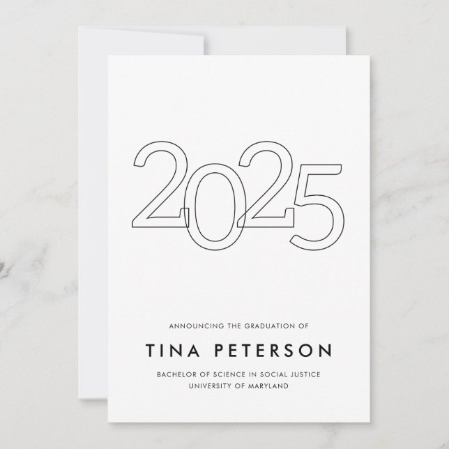 Class of 2025 Simple Graduation Announcement Inbjudningar (Framsida)
