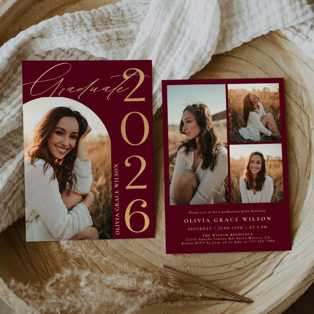 Class of 2026 Arch Photo Graduation Party Inbjudningar (Skapare uppladdad)