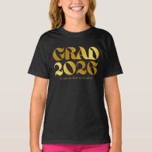 Class of 2026 Black and Gold Typography Middle
